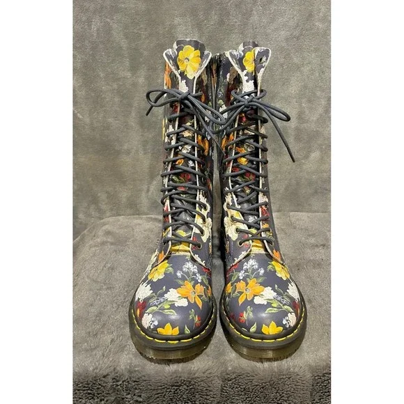 Dr. Martens Darcy Floral 14 Eye Tall Darcy Boots us 9 - Picture 5 of 10